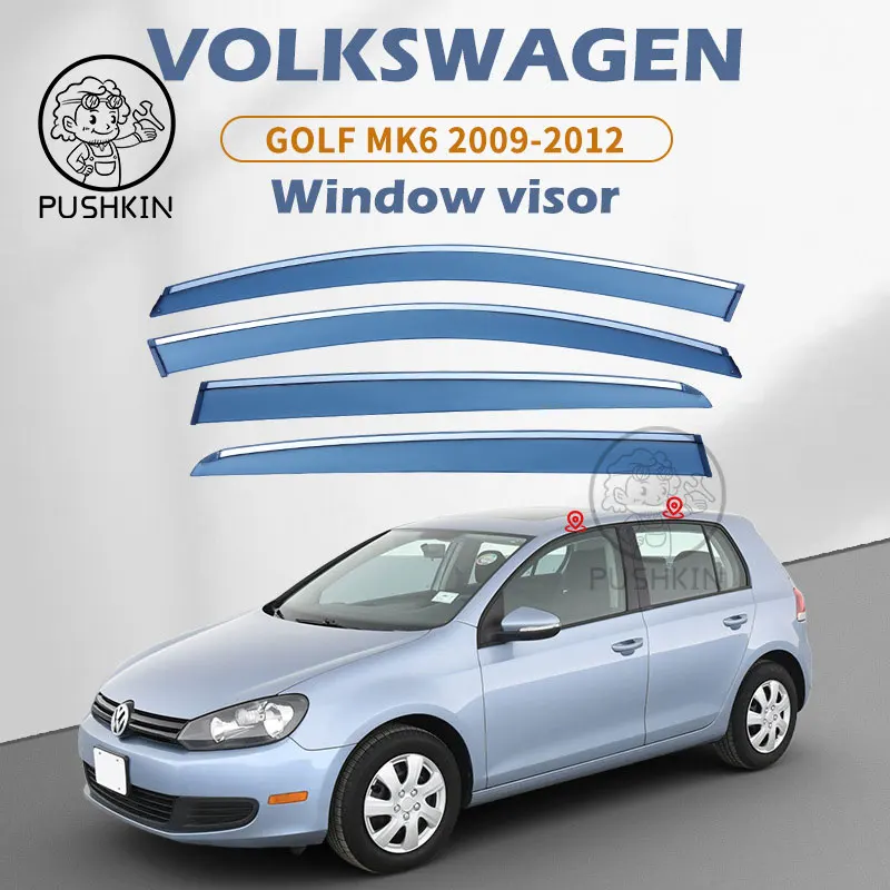 

Car Side Windows Visors for VW Golf 6 Mk6 2009~2014 Accessories Volkswagen Deflectors Rain Eyebrow Guards Sun Visor Awning Trim