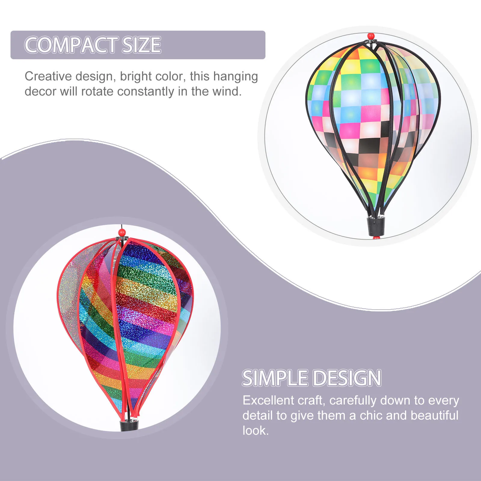 

3Pcs Hot Air Balloon Wind Spinners Garden Hanging Decorations Outdoor Patio Yard Windmill Decor Hot Air Balloons