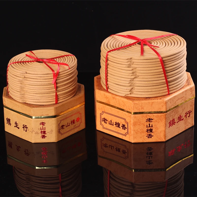 12/24 Hours Natural Laoshan Sandalwood Incense Coils Micro Smoke for Buddha Deodorizing Bathroom and Toilet Coil Incense
