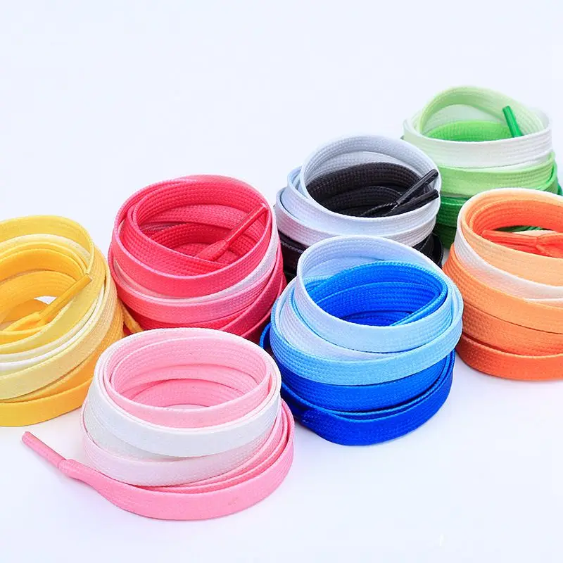 1 Pair Of Colored Canvas Silk Shoelaces Candy Gradient Shoe lace Solid Color Party Shoe laces Children\'s And Adult Shoestrings