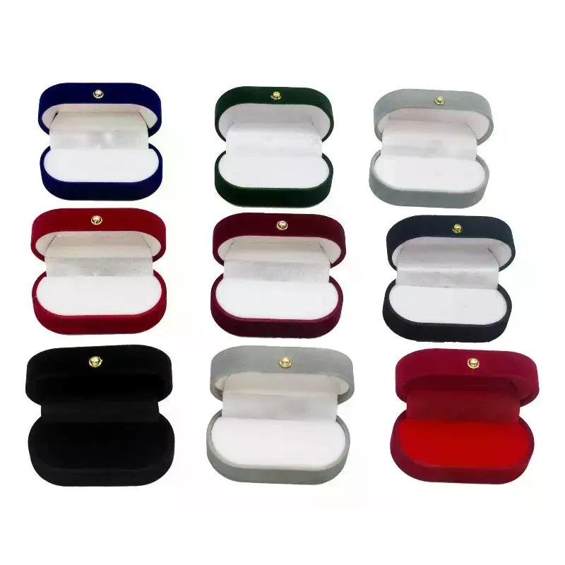 1 PCS Mini Portable Felt Ring Box Ear Stud Jewelry Box Wedding Ring Pair Box Jewelry Storage Box