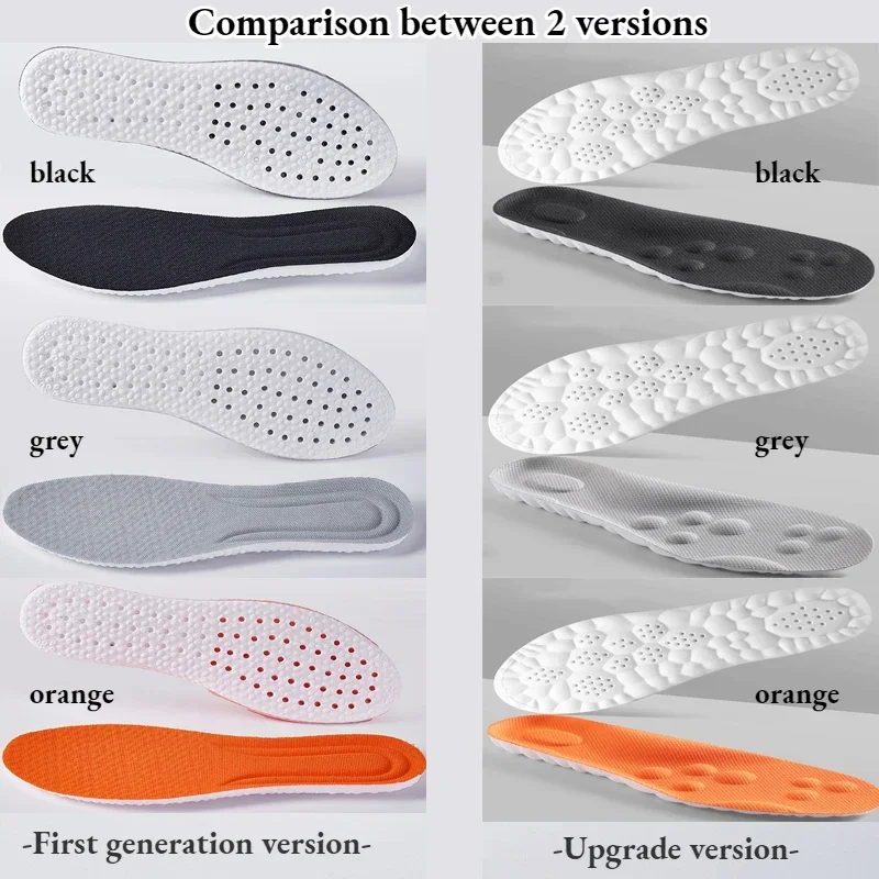 4pcs Unisex PU Orthopedic Insoles Large Size For Shoes 신발깔창 Antibacterial Deodorization Sweat Absorption Insert Running Cushion