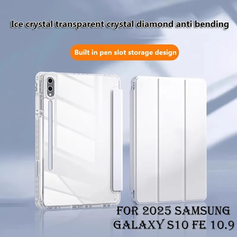 

Чехол с гнездом для ручки для Samsung Galaxy S10 FE 10,9 Plus 13,1 S10 Plus S9 FE+ S7 S8 A9 Plus A8 2023, прозрачный противоударный защитный чехол