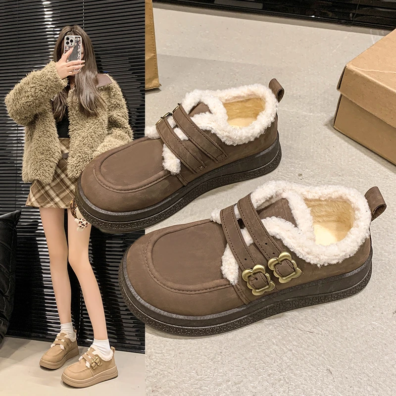 2024 شتاء جديد إمرأة الأميرة أحذية الموضة الكورية نمط لينة سميكة القاع المضادة للانزلاق تنوعا الحرارية اليومية أحذية قطنية #5