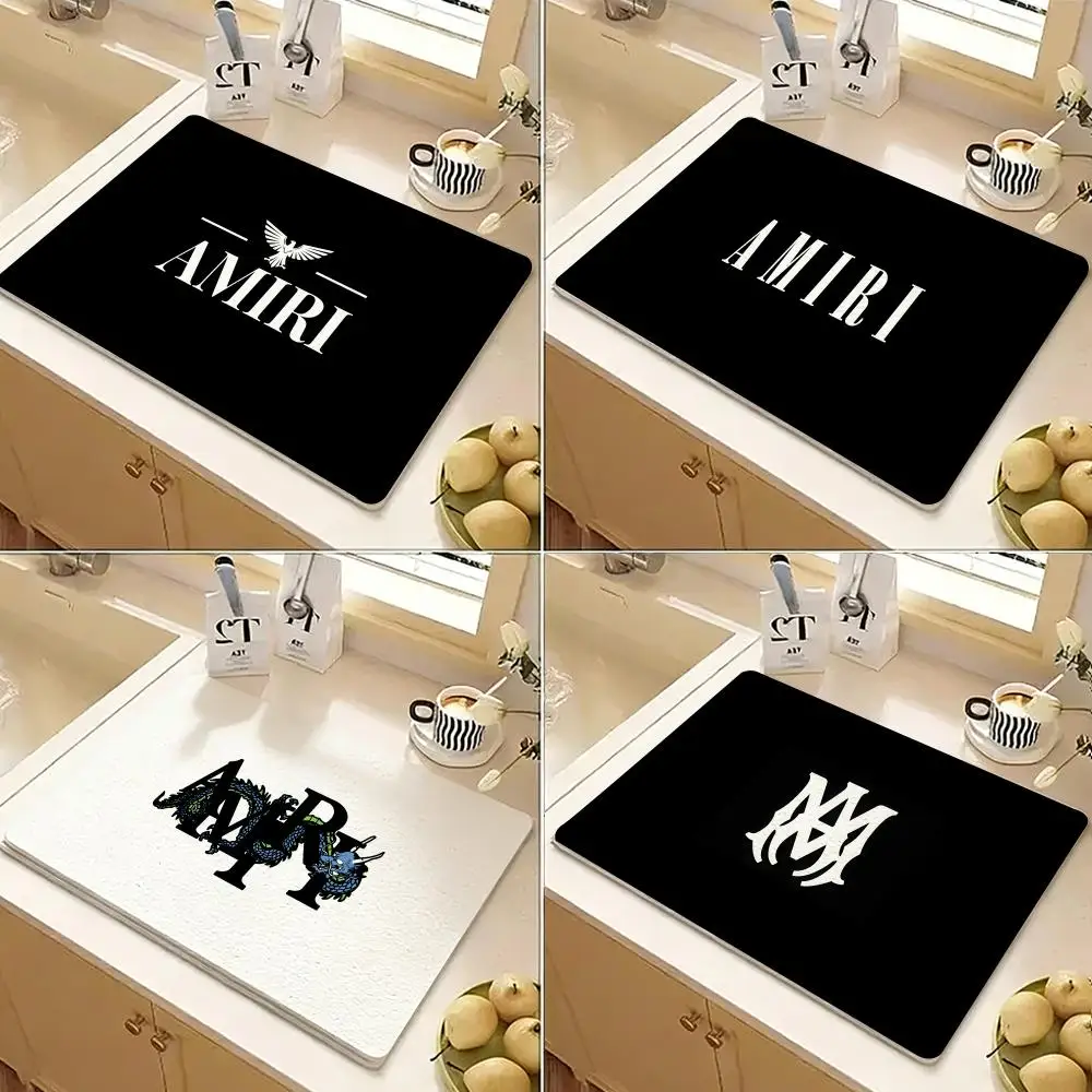 brand logo a-amiri Floor Mat Diatomite Floor Mat Fast Drying Odor Resistant Non Slip Bath Kitchen Mat