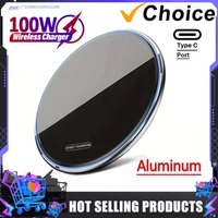 100W Portable Fast Wireless Charger Pad Stand Phone Induction Wireless Charging Station for iPhone 16 15 14 13 12 Samsung Xiaomi