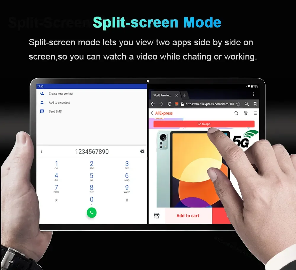 Original Tablet 10 Pro 10.1-inch HD Display 8GB+256GB Android 11 Face Unlocked 6000mAh Large-capacity Battery Snapdragon 860