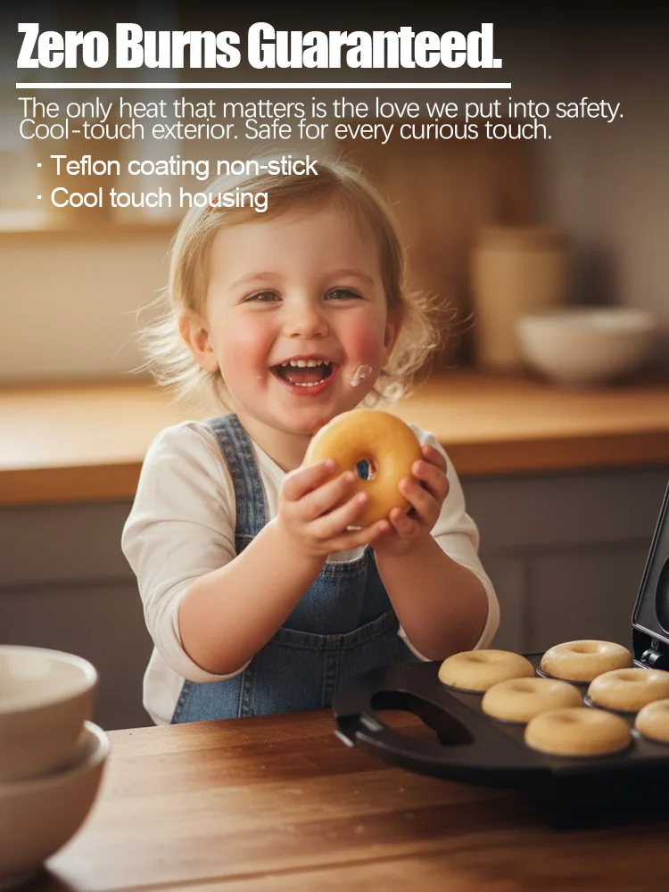 Donut Maker Sonifer SF-6066 800W Electric Mini Donut Machine Non Stick Baking Pan Thermostatic Control for Home Kitchen