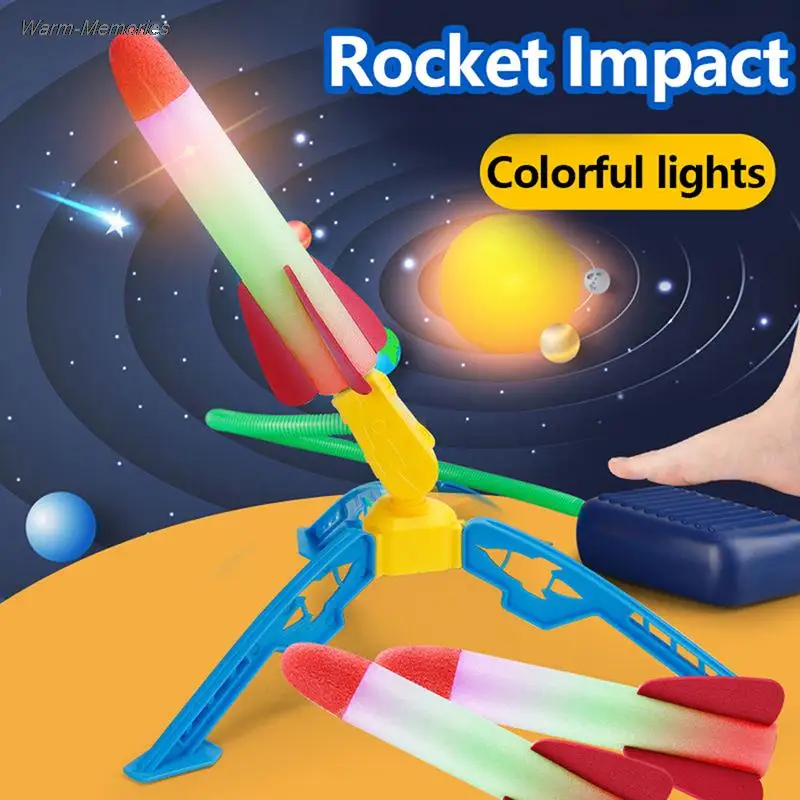 1Set Kid Air Foot Pump Launcher Brinquedos Flash Rocket Launchers Pedal Jogos Ao ar livre Criança Brincar Brinquedo Presente Criança