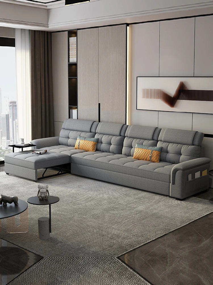 Sofa bed dual-purpose straight row  multi-functional large and small apartment sitting and lying folding hidden princess