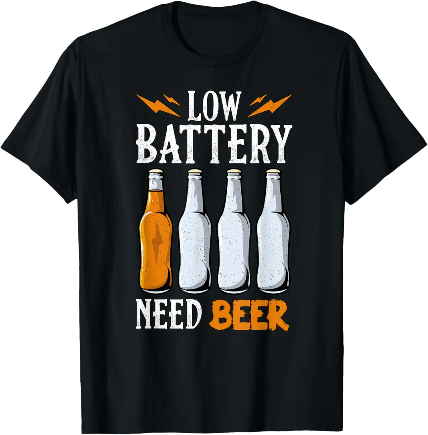 Low Battery Need Beer - Craft Beer Lover Adult Novelty T-Shirt Custom Printed Graphic T Shirts Mens Clothing Ropa Hombre