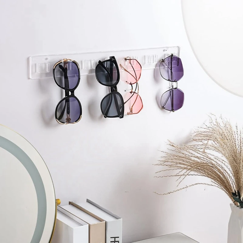 アクリル壁掛け眼鏡ディスプレイホルダー、サングラスオーガナイザー、眼鏡ハンガーラック、耐久性b、2個