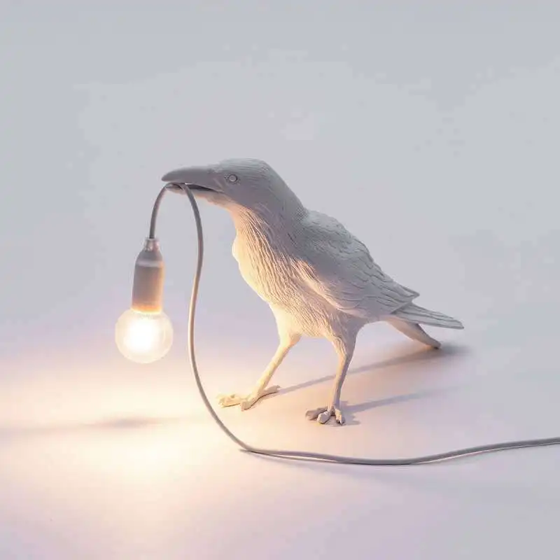 

New Auspicious Bird Table Light Bedroom Bedside Lamp Animal Crow Table Lamps For Living Room Study Shop Art Magpie Night Lights