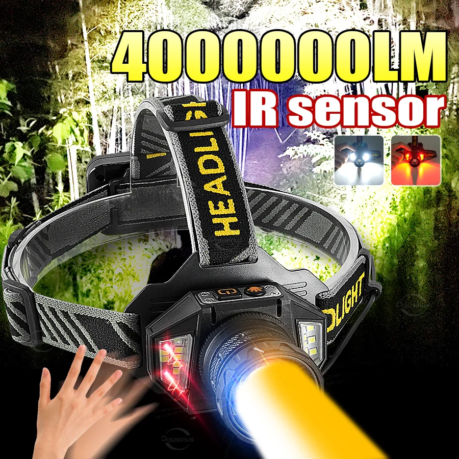 

Upgrade Super Bright Led Headlamp 2*30W High Powerful Head Flashlight Rechargeable Built-in Battery Head Lamp Camping Work Light