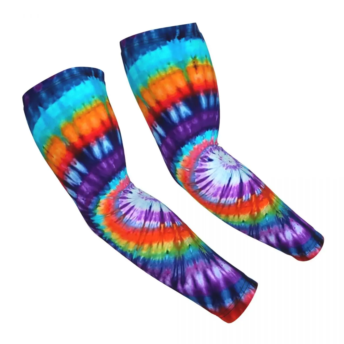 

Классический Радужный Спиральный Tie Dye Рукава Мужчины Женщины Защита от солнца и ультрафиолета Татуировки Прикрытие Спортивное охлаждение Велоспорт