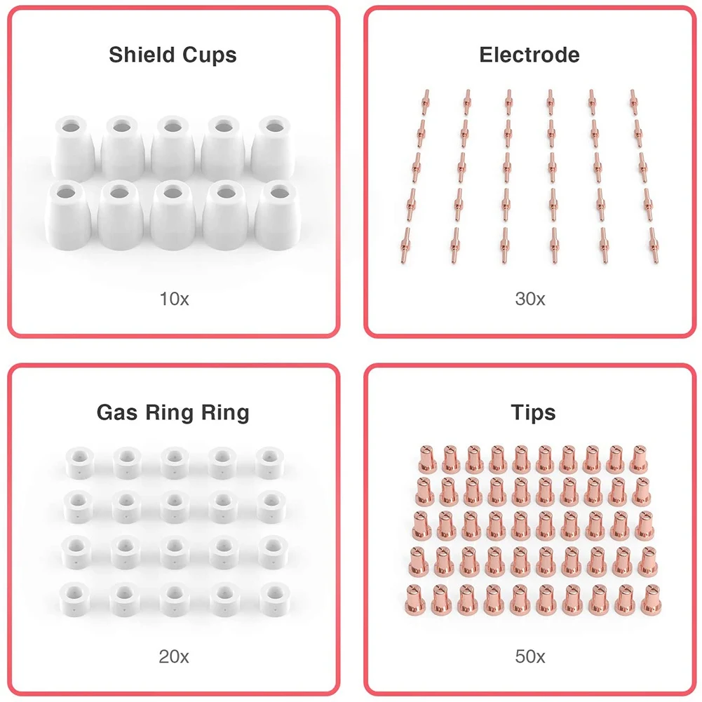 110 Stuks Plasma Snijden Verbruiksartikelen Fit Gesneden 40 50 Met Plasma Cutter Fakkel Pt31 Lg40