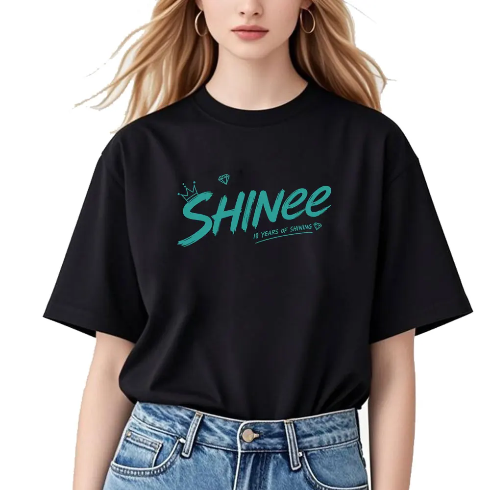 Kpop SHINee 18th Anniversary ​18 Years Of ShiningT-Shirt for Men Women Printed Graphic Cotton TShirts Loose Short Sleeve Top