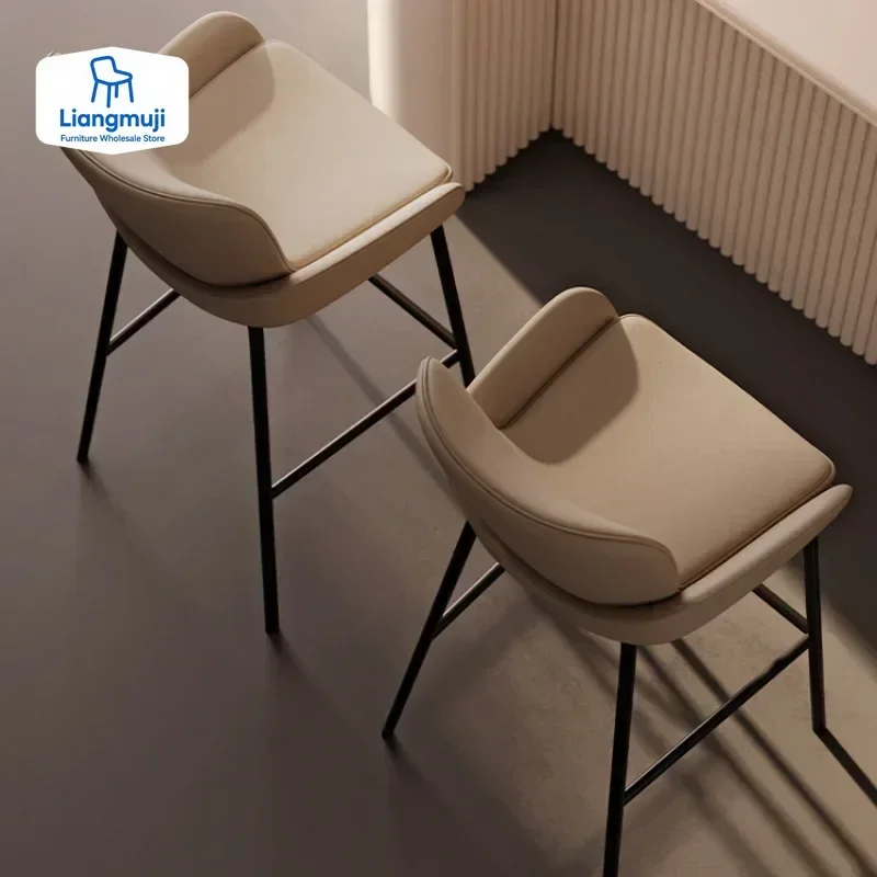 섬 스타일 식탁 바 의자 높은 가죽 철제 파티 바 스툴 우아한 럭셔리 인체공학적 모던 작은 가구