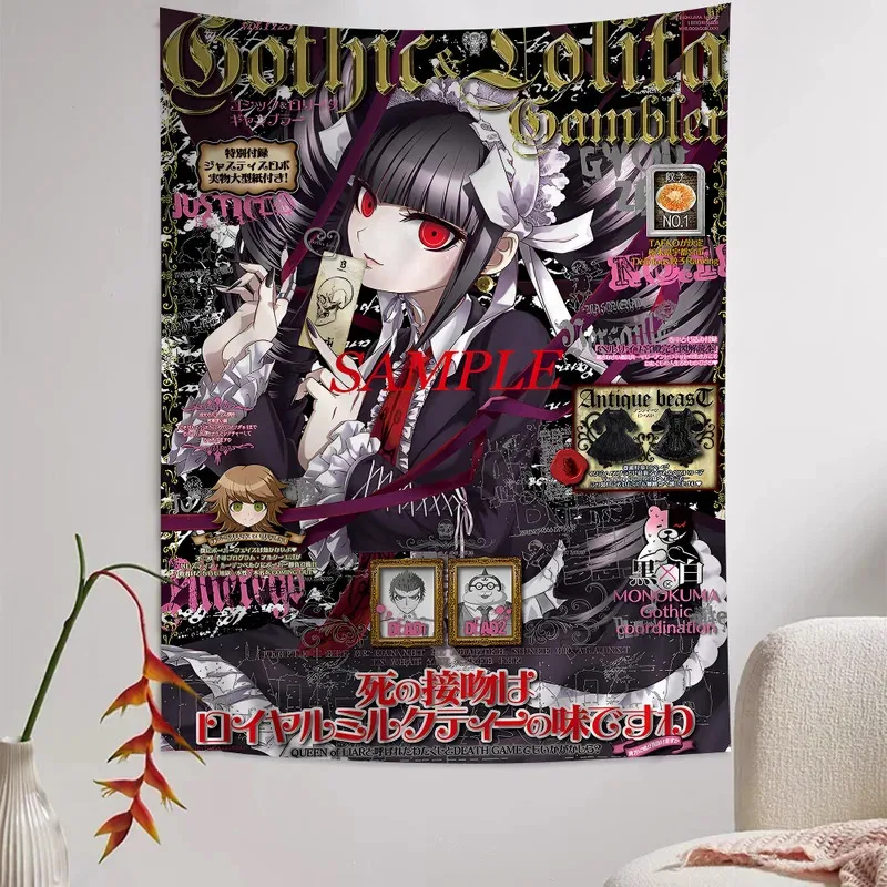 VIKAMA Danganronpa Teppich im Anime-Stil, trendiger Teppich, rutschfeste Bodenmatte für Wohnzimmer, Schlafzimmer, Wohnheim, dekorativer Hintergrund, Heimdekoration