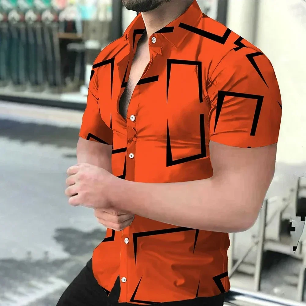 

New Men's Shirt Hawaiian Beach Cool Tops Baroque Short Sleeve 3D Printed Button Clothing Casual Fashion Blouse Social Shirt