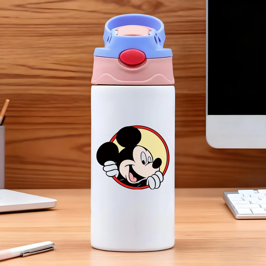 

Disney Classic Mickey Mouse Cartoon Design 304 Stainless Steel Cartoon Straw Cup Children's Water Cup New Year Gift