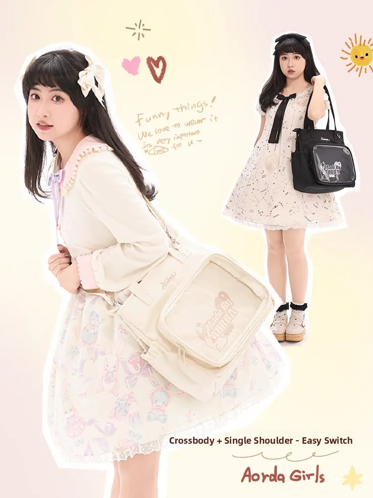 

AORDA 2025, оригинальная кукольная сумка, женская сумка через плечо на одно плечо, большая сумка Capaci для молодежи, путешествия, нейлоновый материал