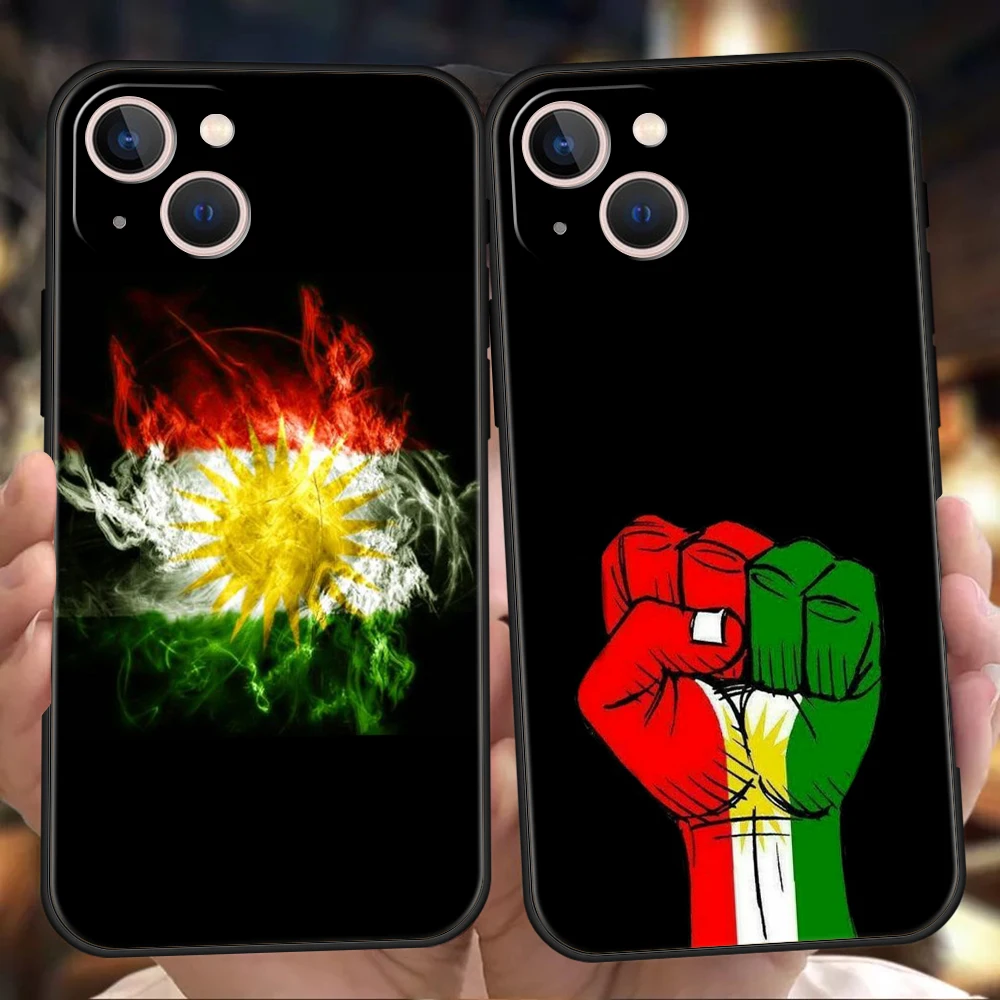 K-Kurdistan Flag Phone Case for iPhone 16 15 14 13 12 Pro Max 11 Pro Max 7 8 Plus XS XR Shockproof Soft Shell Capas Bags