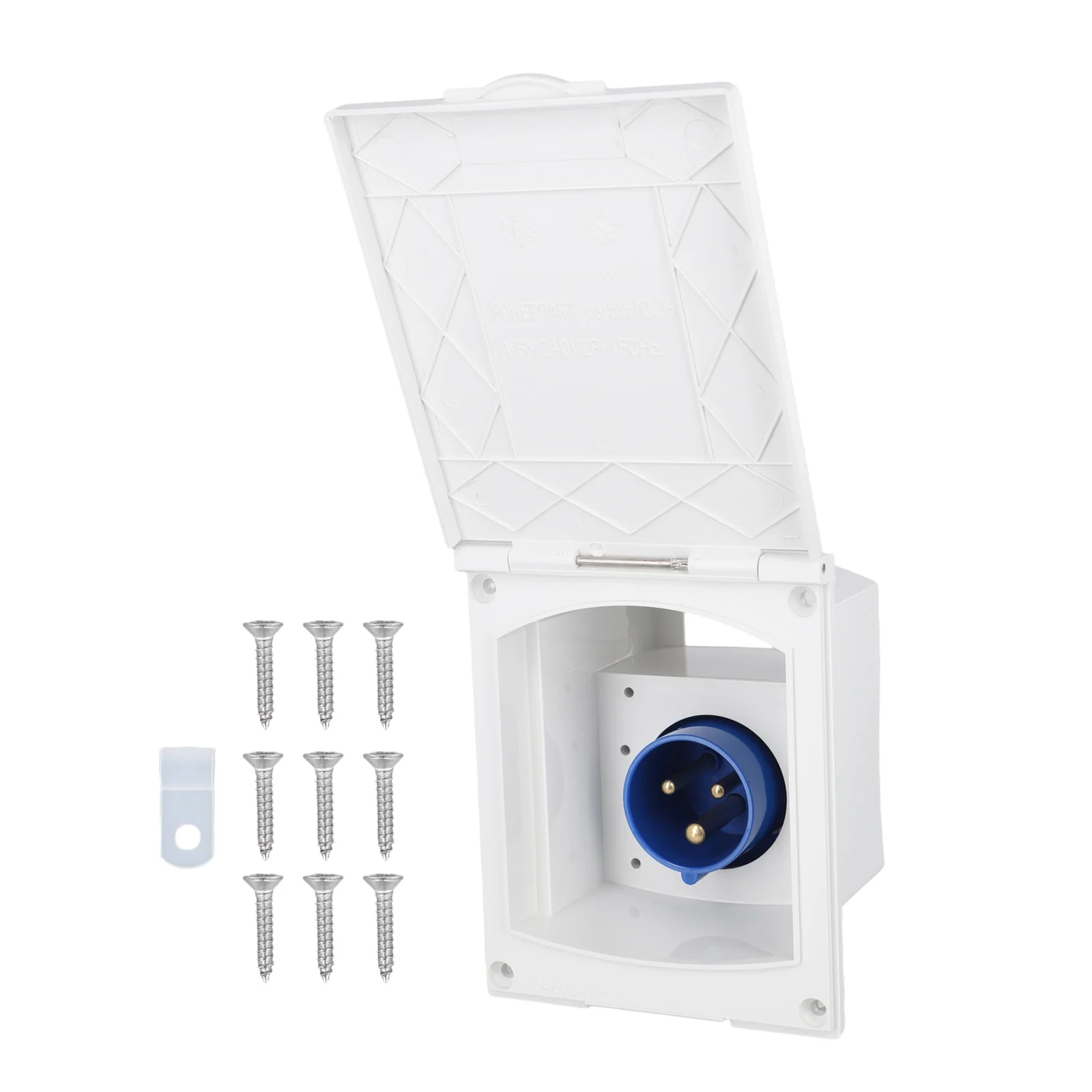 

Square Connection Socket for Caravan and Camping IP44 Waterproof 16A 230V External Mains Input for Mobile Homes
