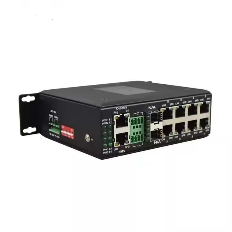 Managed Rail 8 Ports Gigabit Ethernet Industrial POE Switch With 2 SFP and Serial RS485/422/232