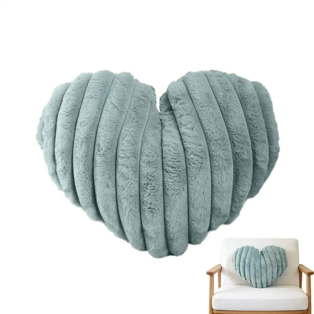 Gifts Corduroy Heart Shaped Pillow Cover Soft Striped Throw Pillow Cover Decorative Throw Pillow Sofa Bed Decor