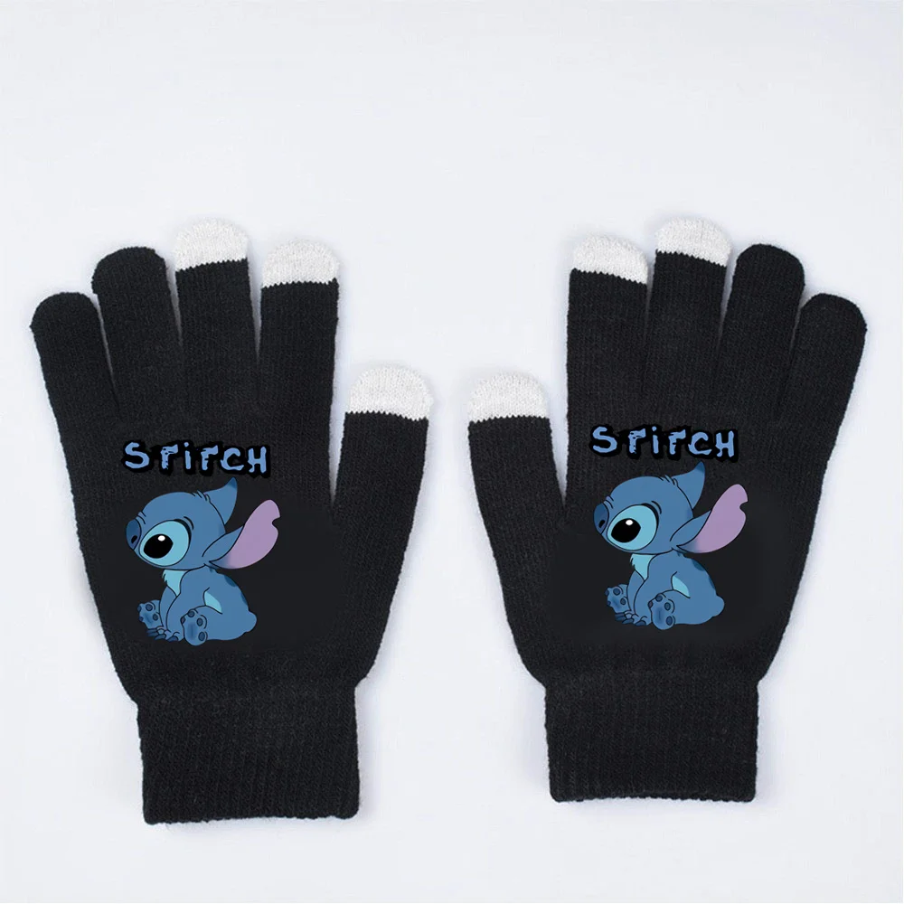 Cute Stitch Disney Half Gloves Autumn Winter Warm Stitch Gloves Stretch Rękawiczki robocze dla kobiet i mężczyzn Rękawiczki Akcesoria rowerowe