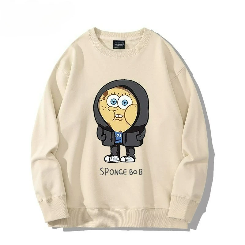 2025 SpongeBob SquarePants Jersey con estampado de estrellas para parejas Ropa infantil holgada y informal moderna y versátil
