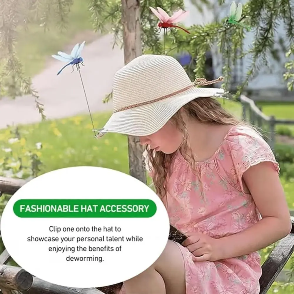 

DIY поддельный зажим для стержня стрекозы, репеллент от насекомых, имитация декора патио, зажимы для стрекозы, садоводство, искусственный зажим для стрекозы