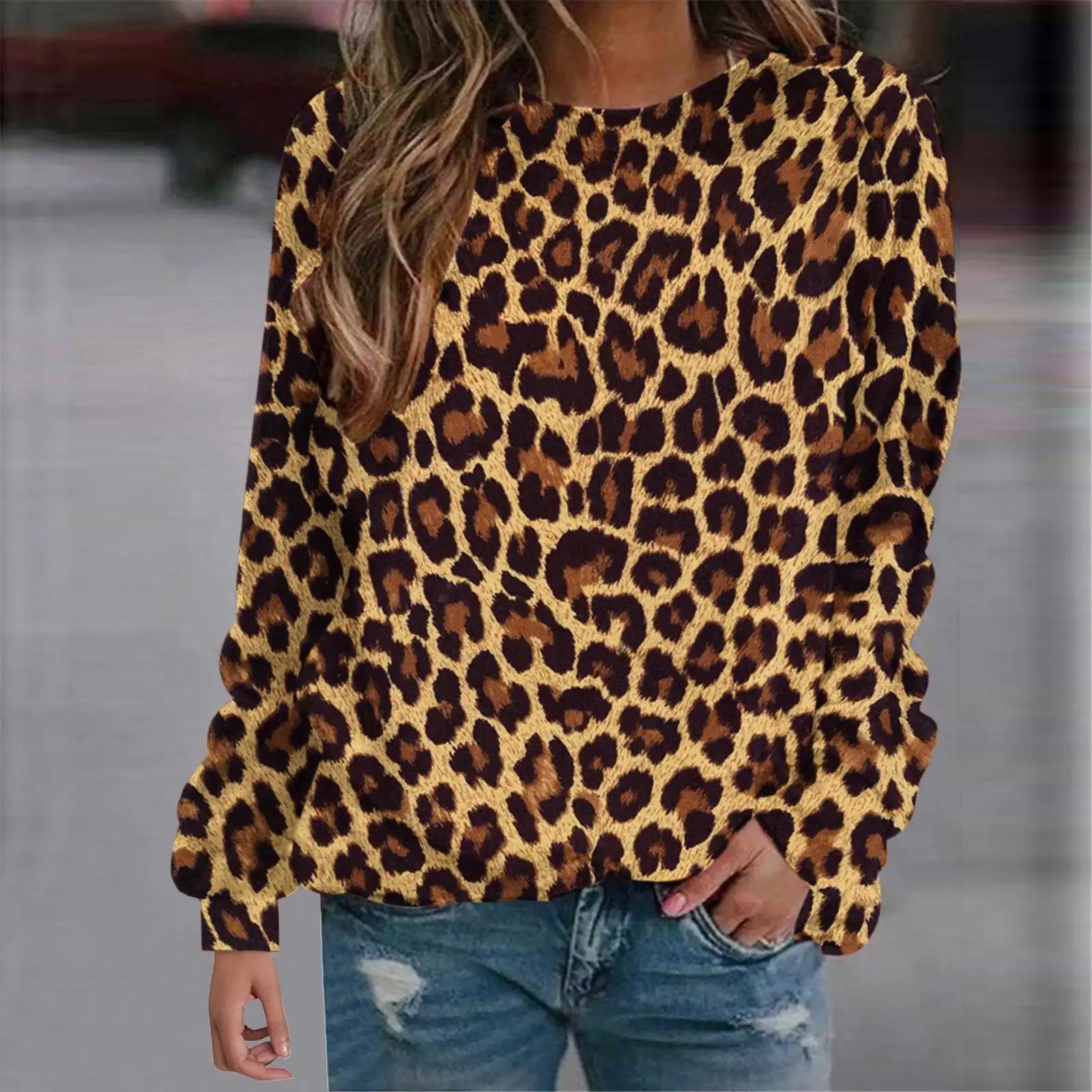 Autumn Sweatshirts Leopard Floral Flower 3D Print Hoodies Women Fashion Hoodie Oversized Pullovers Harajuku Tops Woman Clothing