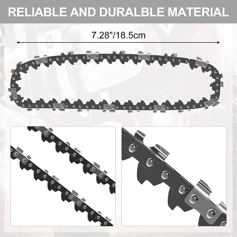 4 Inch Mini Steel Chainsaw Chain Electric Pruning Saw Accessory Garden Tool Replacement