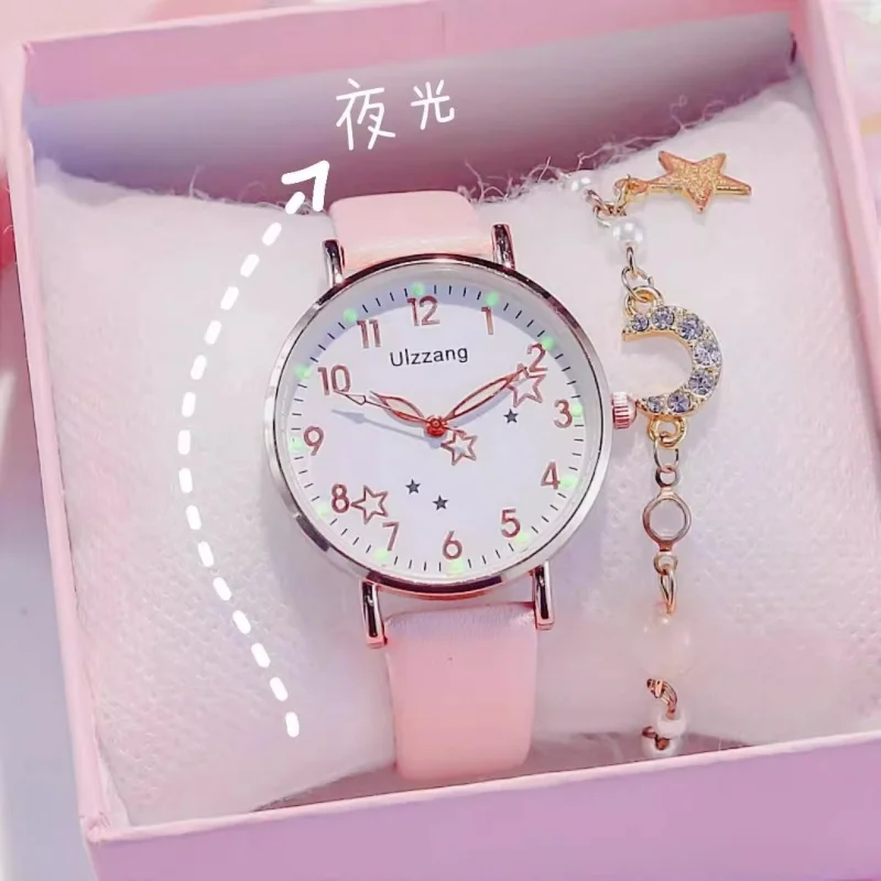 

Watch Girl Simple Temperament Student Junior High School Girl Children Leisure Style Special-Interest Design Luminous Cute Women