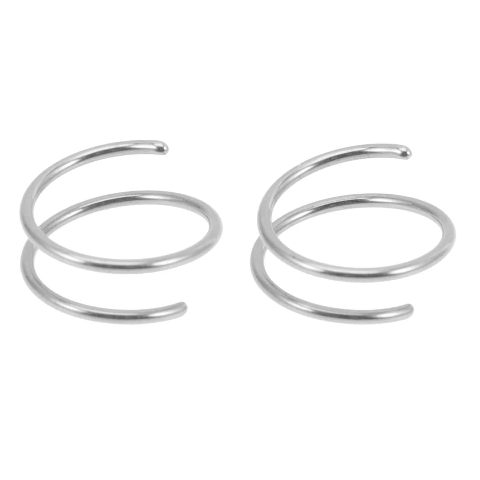 2 Pcs Spiral Nose Ring Piercing Kit Fake Septum Earrings Tragus Hoop Jewlery Jewelry Hoops Miss Stainless Steel Falso