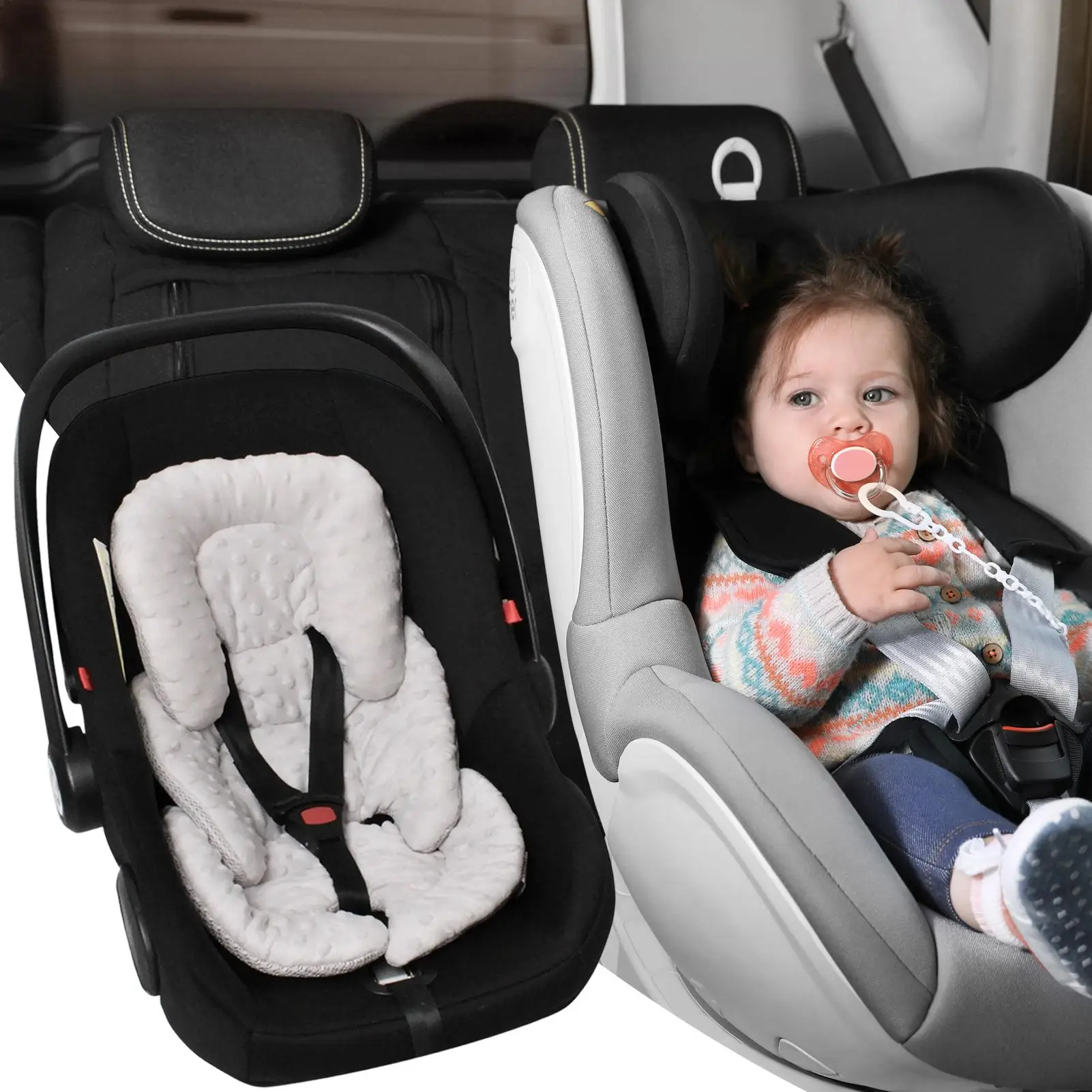 Stroller Cushion 2 In 1 Reversible Breathable Supportive Mat Baby Stroller Padding Seat Liners For Comfort Support Boys Toddler