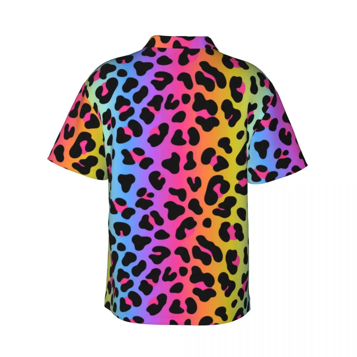 Rainbow Leopard Beach Shirt Mens Animalier Print Casual Shirts Hawaiian Short Sleeve Custom Cool Oversize Blouses Gift