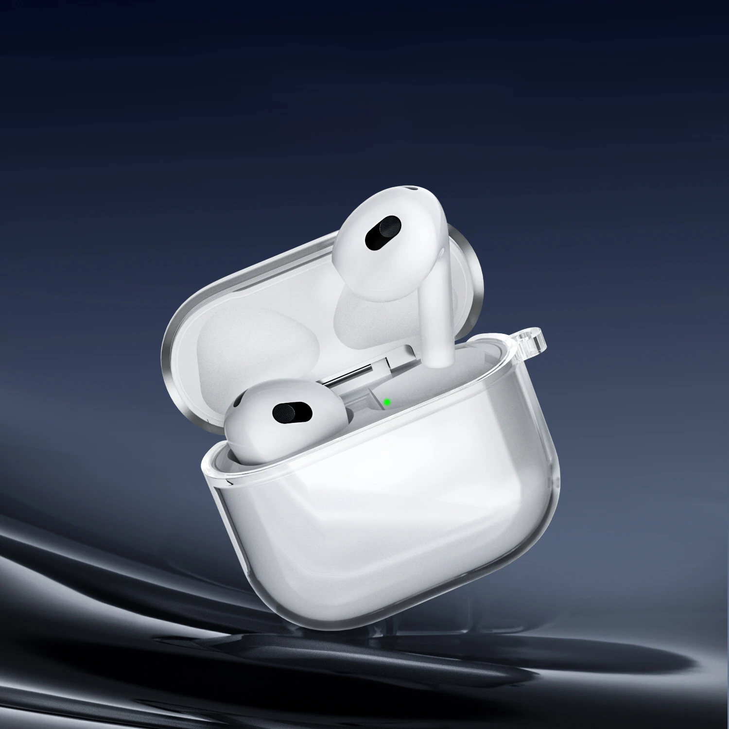 حافظة لهاتف Beats Powerbeats Pro 2 من مادة TPU اللاسلكية مع حلقة تسلق - أسود شفاف