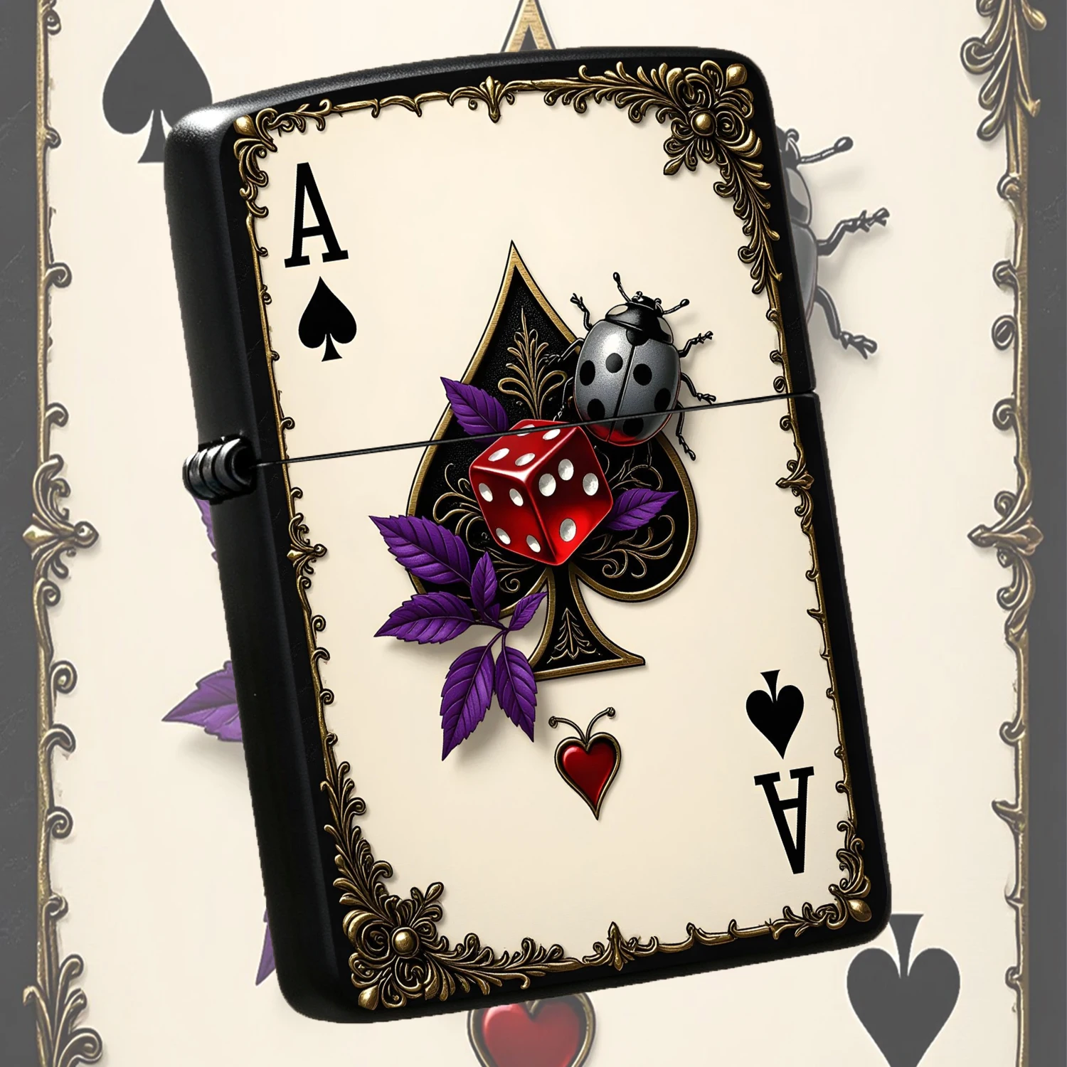 Vintage Collectible Playing Cards - Briquet portable à thème carte à