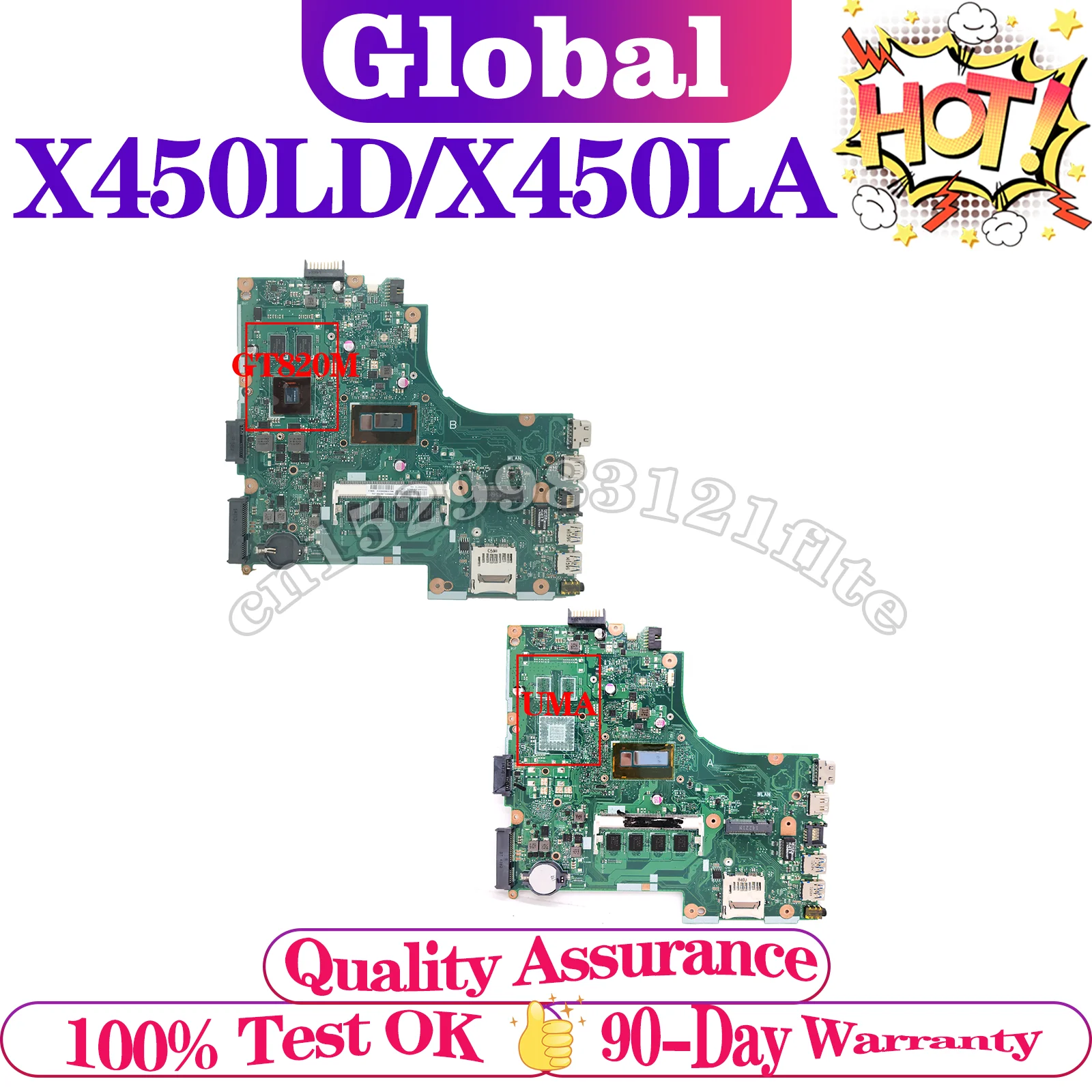 X450LD A450LD P450LD K450LD F450LD X450LA Mainboard Para ASUS Laptop Placa-mãe i3 i5 i7 CPU RAM/4GB UMA GT820M