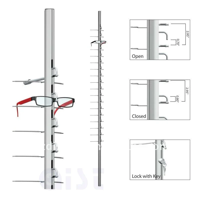 Sunglasses Safety Glasses Display Stand Rack For Glasses LOC-B-16PC