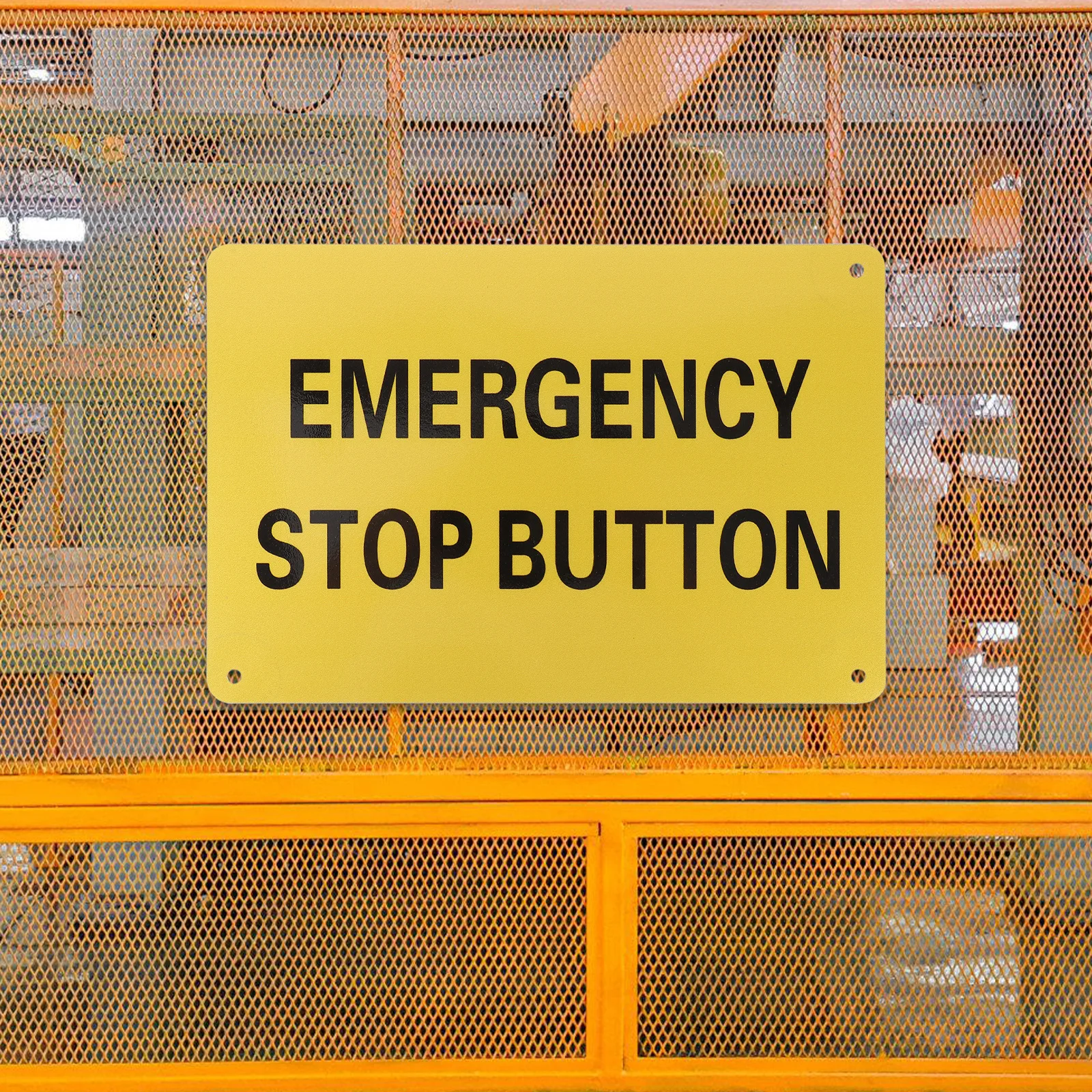 

Metal Emergency Stop Sign Aluminum Durable Machinery Equipment Safety Warning Notice Emergency Stop Caution Sign