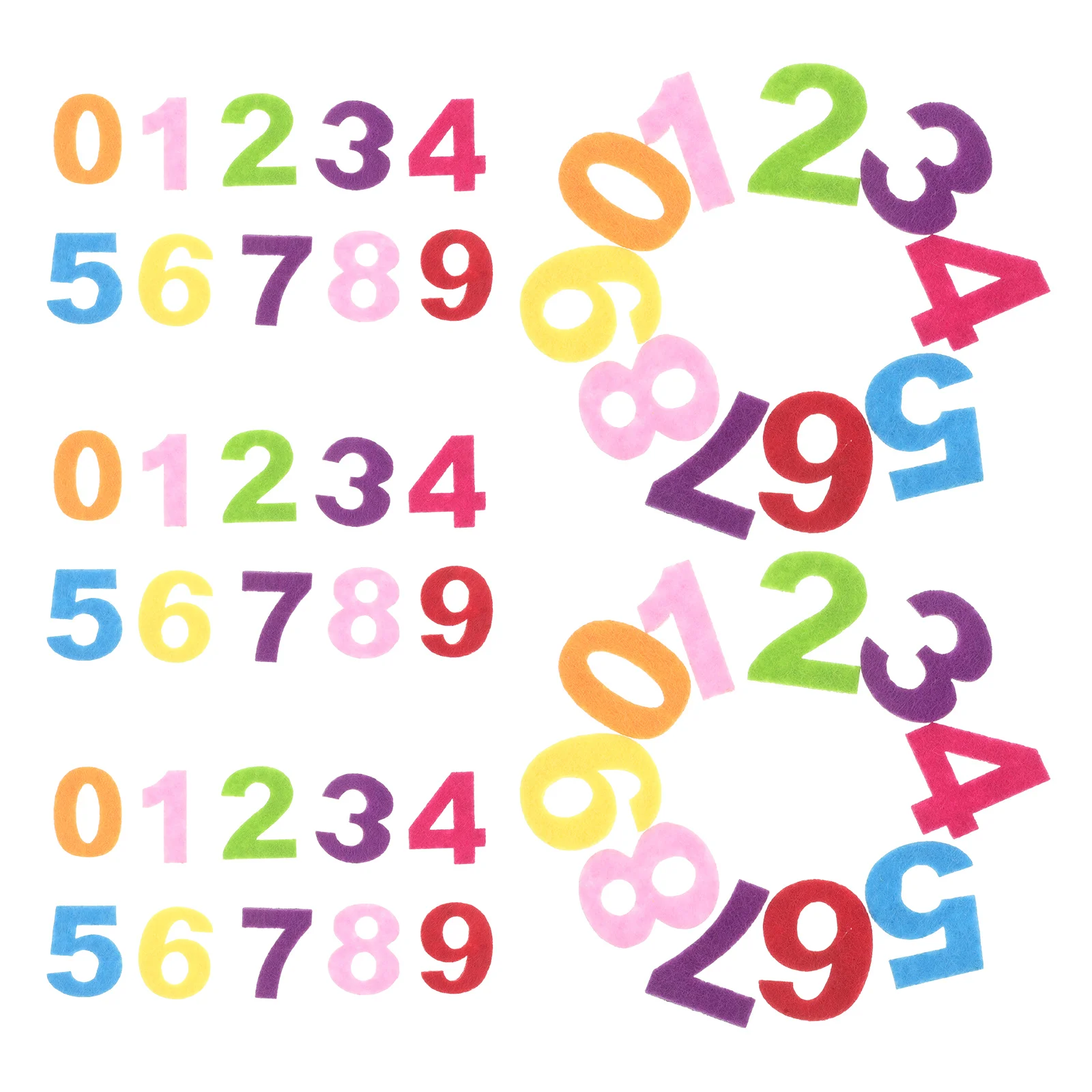 

50pcs Colorful Non-Woven Felt Numbers Fabric For Crafts Scrapbooking Hair Bows Diy Decorations Kids Creative Tools Reusable