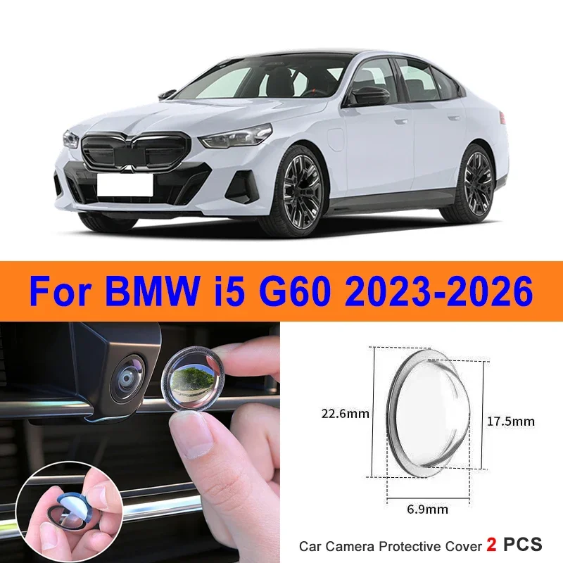 

360 Reverse Image Car Camera Cover Anti-Scratch PC Lens Protector Stickers For BMW i5 G60 2023-2026 2Pcs