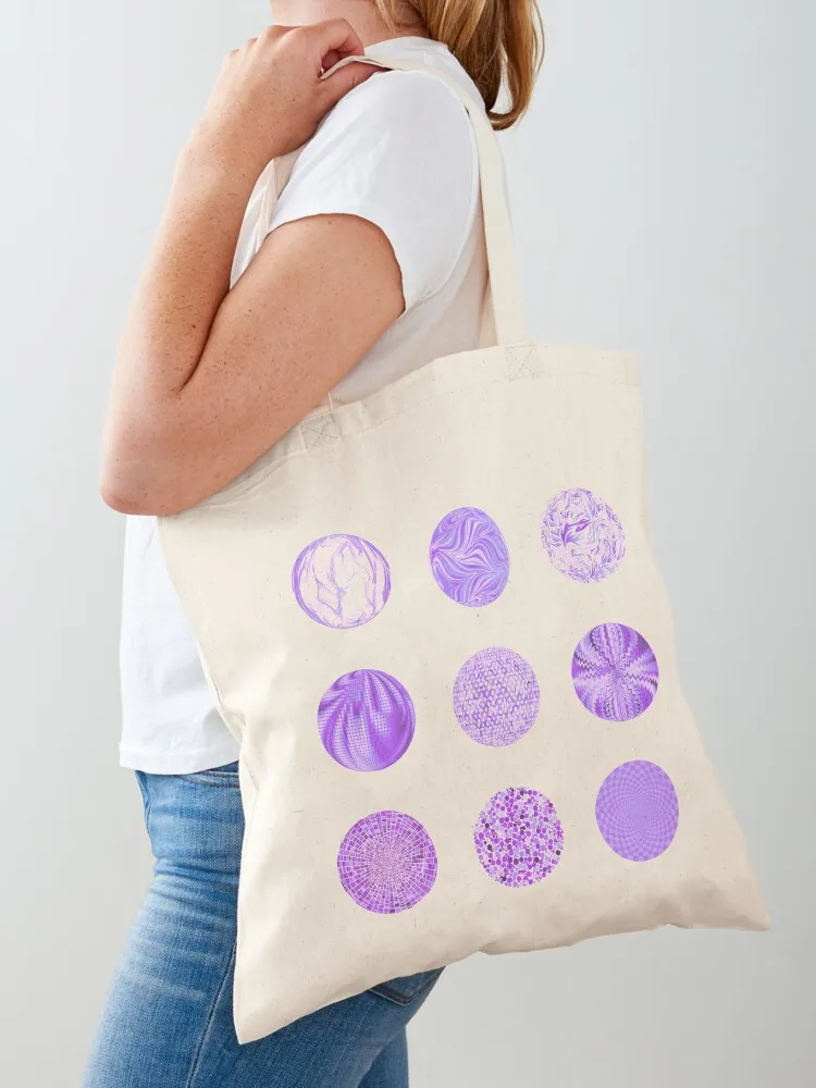 Purple Geometric Circles Pack Tote Bag woman shopping bag handbag Canvas bag