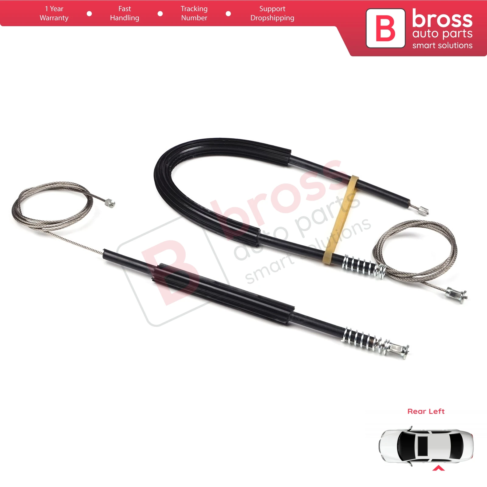 Bross ricambi Auto BWR5072 Kit di riparazione alzacristallo elettrico posteriore lato porta sinistra per Audi Q5 8R 2009-ON spedizione veloce