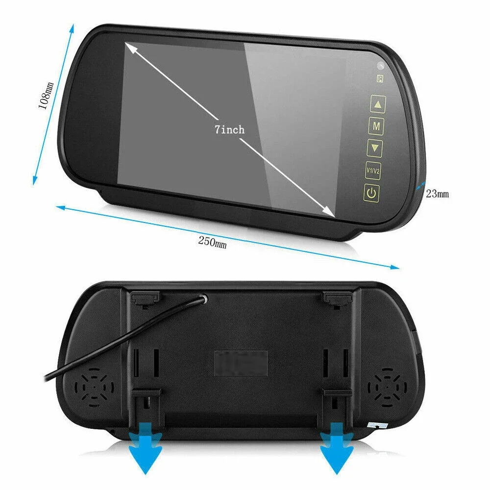 Bileeko 7 Inch LCD Color Screen Car Reverse Rear View Backup Camera HD Mirror Monitor