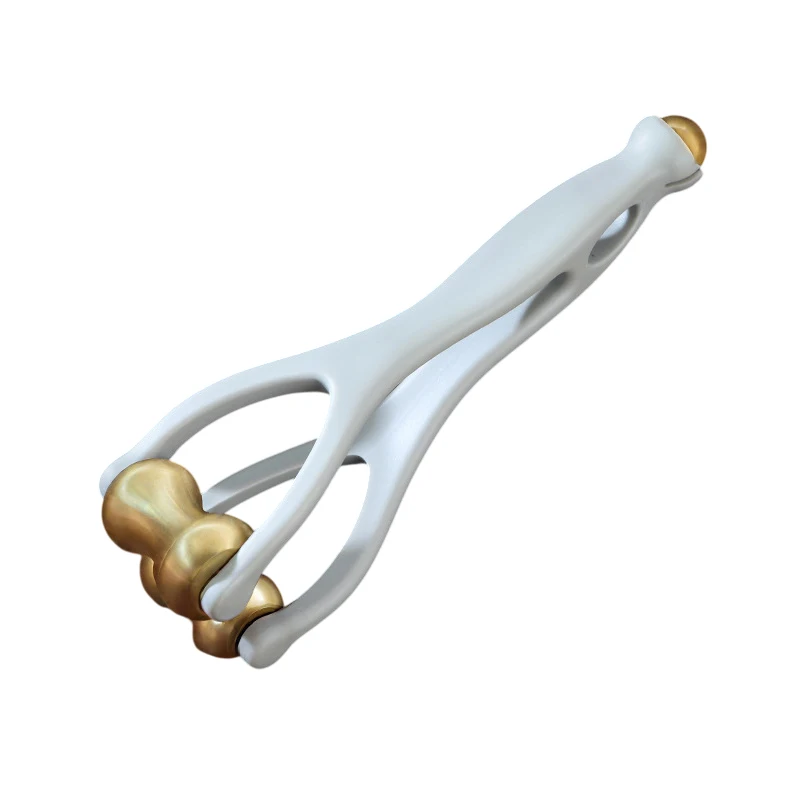 Dual-Row Roller Brass Roller Design Easy Use Relieve Finger Fatigue Promote Blood Portable Finger Massage Tool Finger Massage